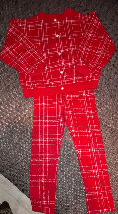 Зимен/коледен комплект панталон и   блуза H&M за момиче, 4-5 год