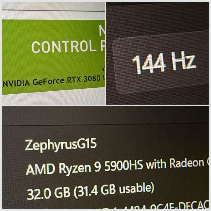 RTX 3080 8gb /Ryzen 9 /1TB ssd /32gb /15.6 IPS 144hz /ROG Zephyrus /Adaptive-Sync