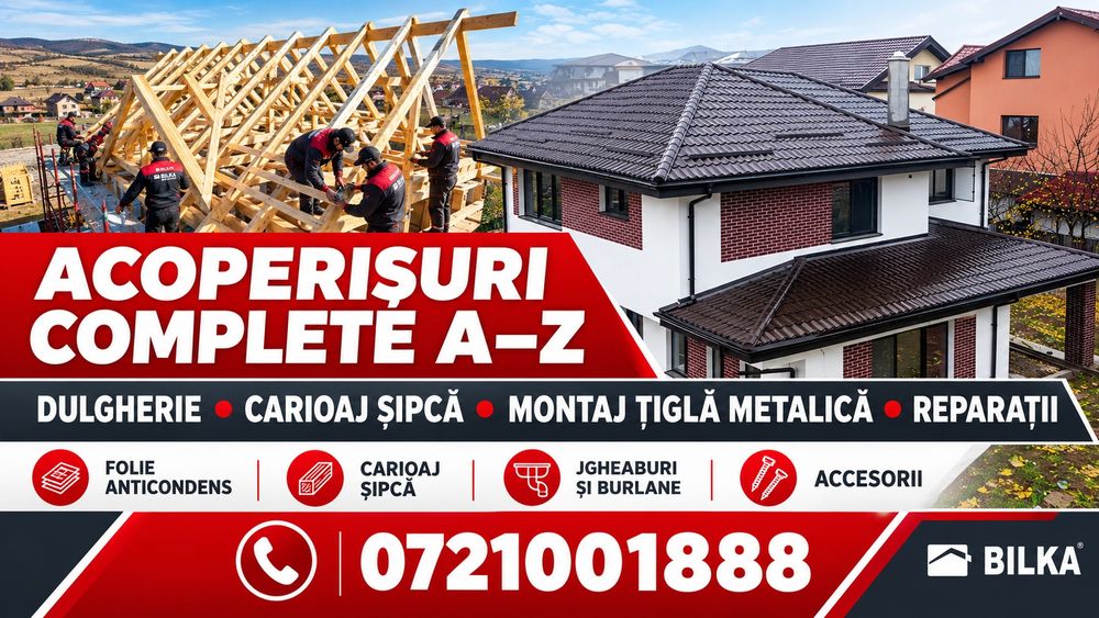 Acoperișuri Complete A-Z Bacău | Mansardări | Reparații | Dulgherie Profesională”.
