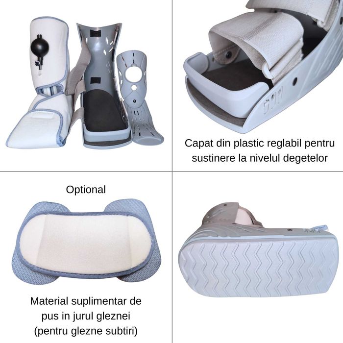 Orteza glezna tip walker cu perna de aer - 33 cm - Tip Aircast