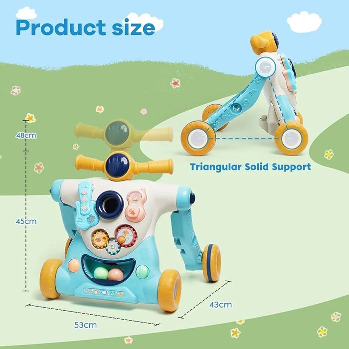 3в1 Бебешка Проходилка/ Уокър с Обучително Съдържание, YULEYU