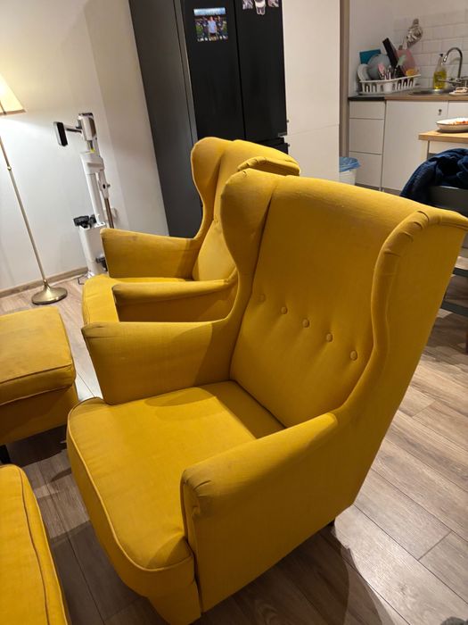 Fotolii și taburet Strandmon Ikea
