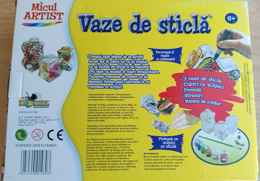 Set micul artist diy de facut vaze de sticla