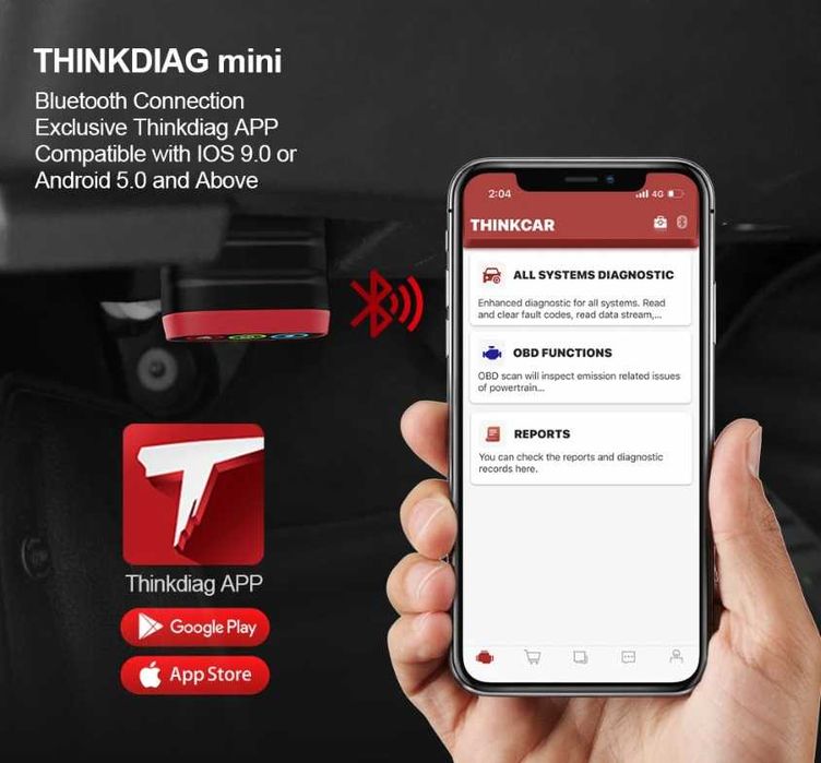 Diagnoza Launch ThinkDiag Mini 2025 Bluetooth FREE Update +Prelungitor