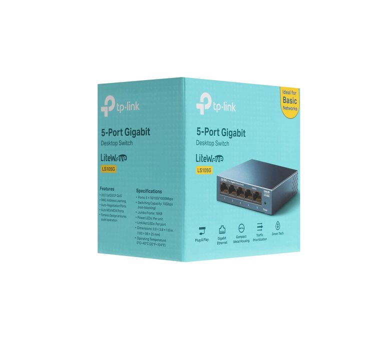 | Коммутатор TP-Link LS105G — 5-портовый Гигабитный свитч