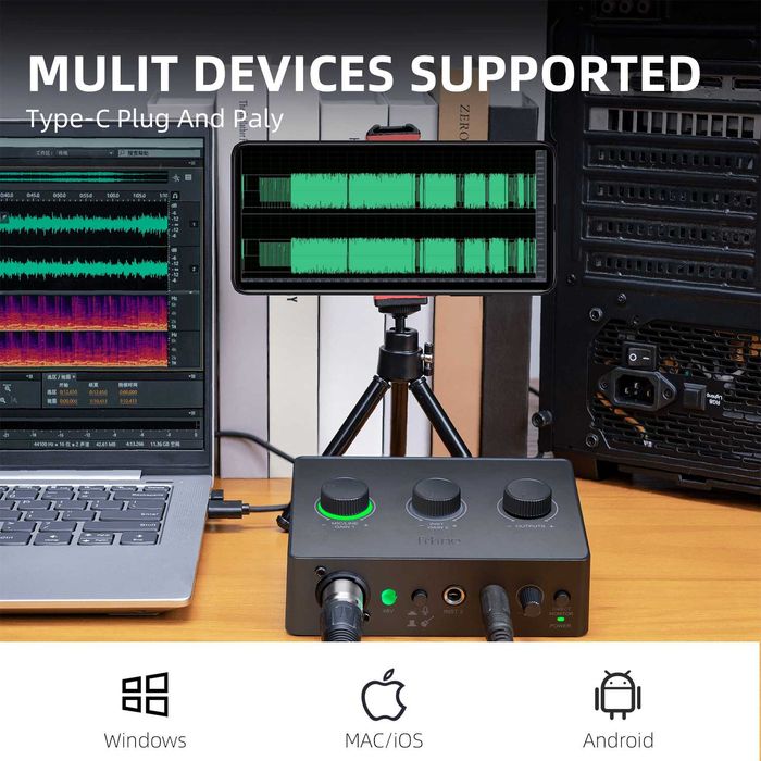 Fifine Ampli1 Professional HIFI звуковая карта для вокала и музыкантов