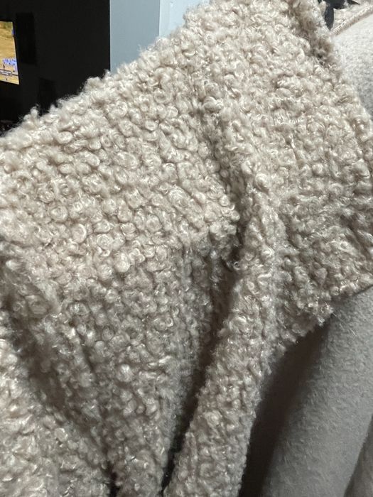 Вълнено Палто в бледо розово (пепел от рози) универсален размер