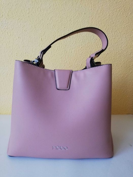 Geanta NOBO roz somon soft pink originala, medie, piele ecologica