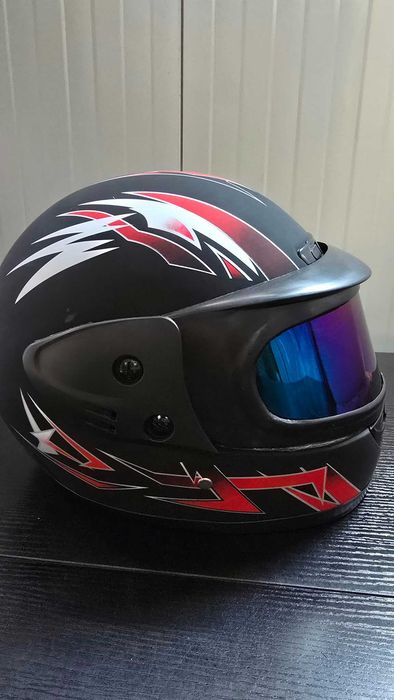 Casca Moto/Scuter/ATV, viziera dubla, marime universala, Negru Mat