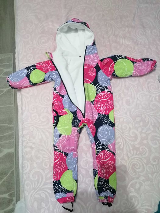 Costum softshell schi/ sanie imprimeu papadie copii 98