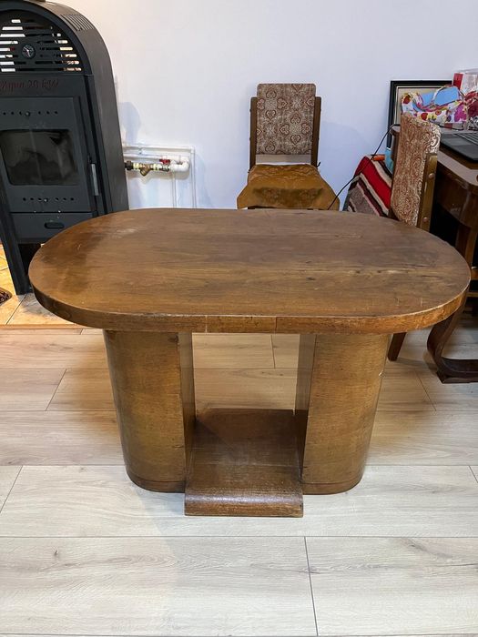 Masa veche vintage lemn furniruit 100/60/72 cm poate fi reconditionat