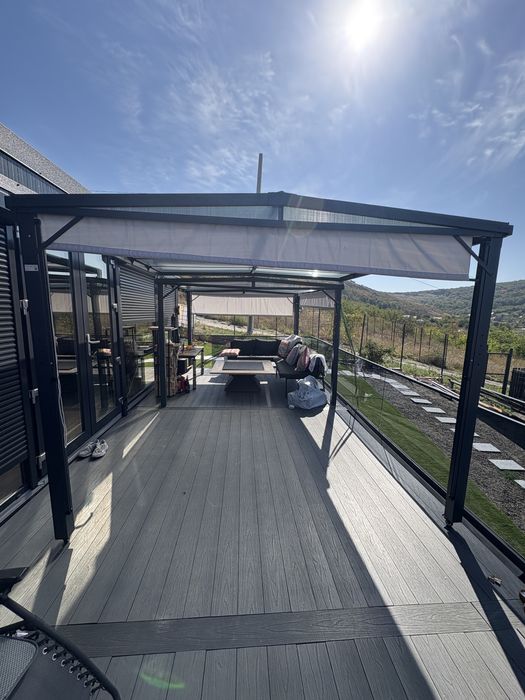 Pavilion pergola cort metal gri antracit foisor