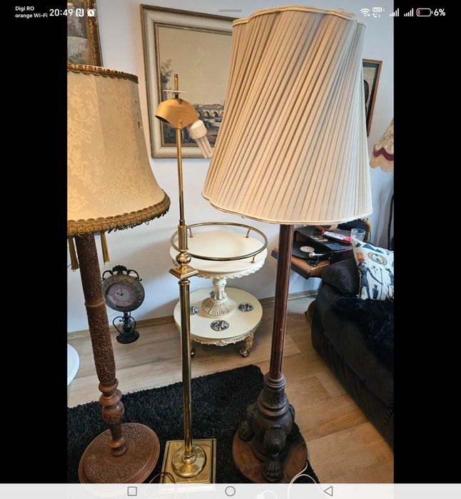 Veioze lampadare mari lemn metal