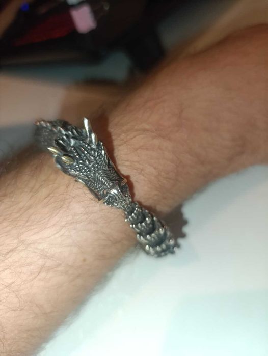 Brățară model Dragon - stil Rock / Biker / Fantasy (detalii premium)