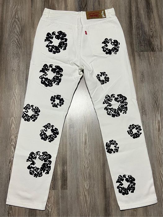 Blugi denim tears albi