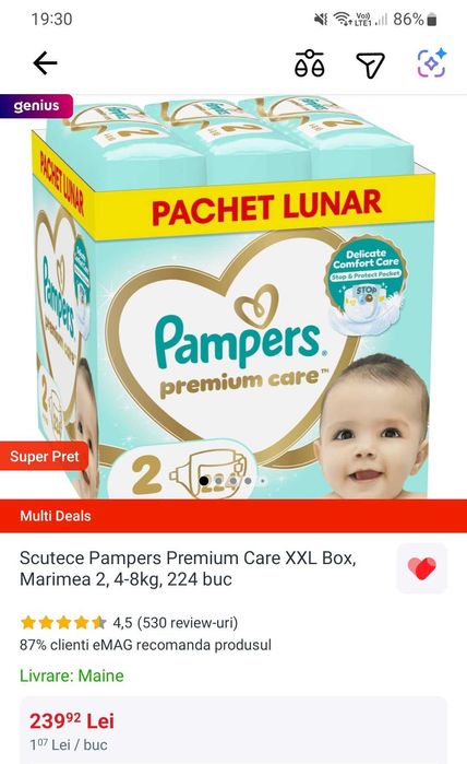 Pampers premium care