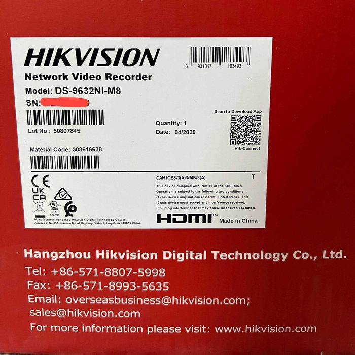 DS-9632NI-M8, 32 IP-камеры, Запись: до 12MP