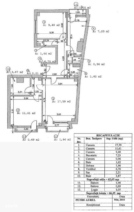 Apartament 3 camere Piata Rosetti/Centru / imobil 1981