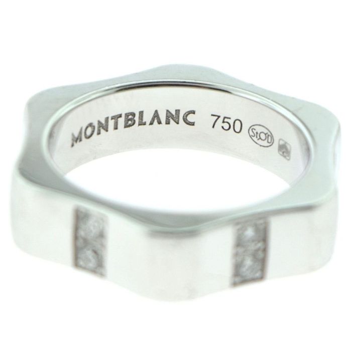Дизайнерски пръстен Montblanc - 18к бяло злато с брилянти