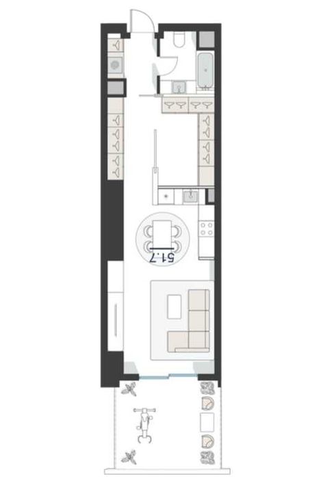 Продаётся квартира!!! НОВОСТРОЙКА ЖК "Nest one" 1 комнатная 51,70кв,м