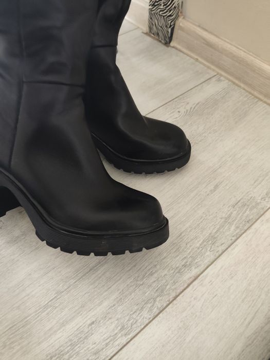 Естествена кожа дамски ботуши