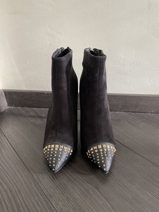 botine negre cu tinte