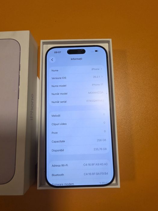 Iphone 17 256gb Lavander open box liber de retea  factura garantie