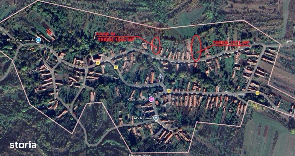 Teren intravilan 1.271 mp – Izvoarele, jud. Alba