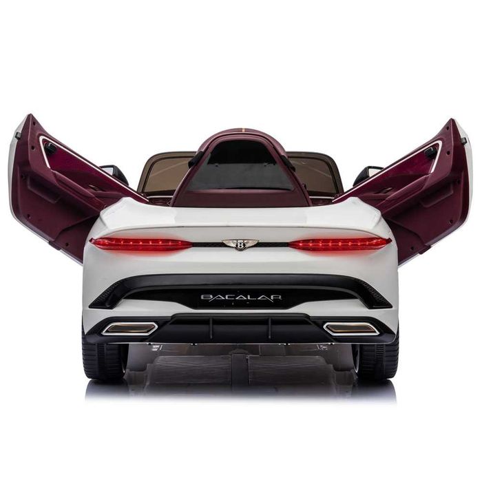 Masinuta electrica pentru copii Bentley Bacalar alba, Nr auto personalizat Cadou