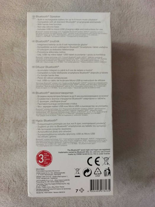 Vand boxa bluetooth Silvercrest HG01335A