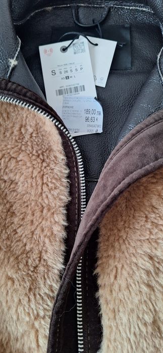 Яке Zara от изкусвена агнешка кожа