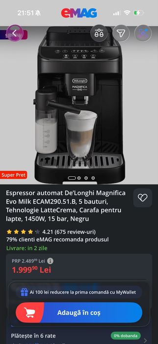 Espressor automat De’Longhi