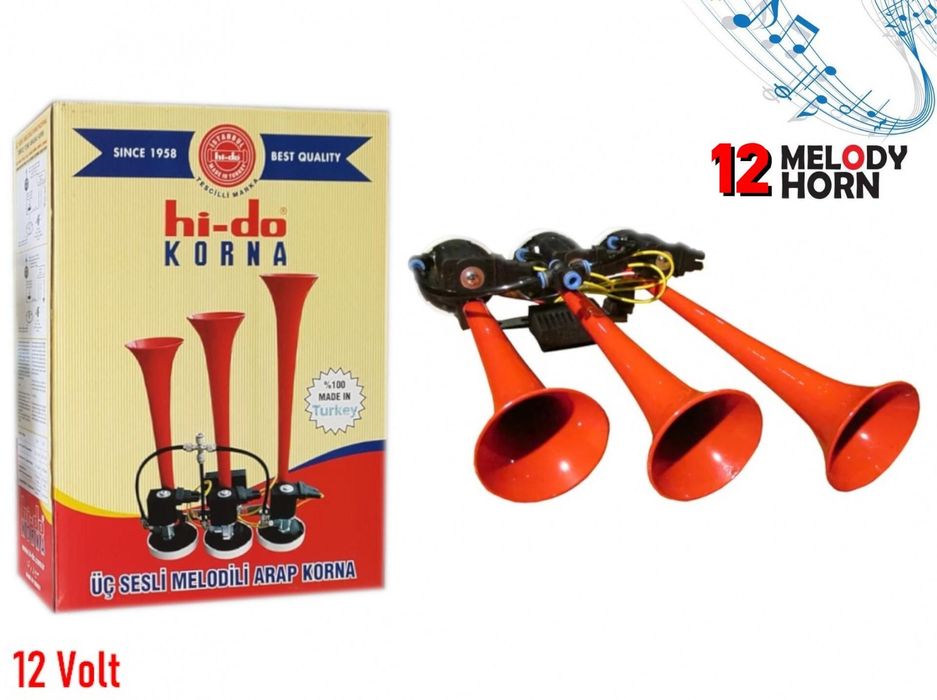 Музикална тромба клаксон hi-do baby shark и още 12 мелодии за бус ван