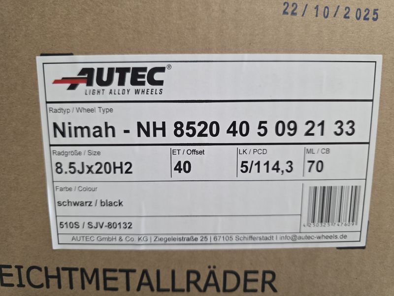 20цола 5x114.3//5х114.3 Toyota Honda Hyundai Kia Mazda Tesla