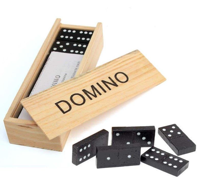Joc Domino in cutie eleganta din lemn 28 piese 15 x 5 x 3 cm