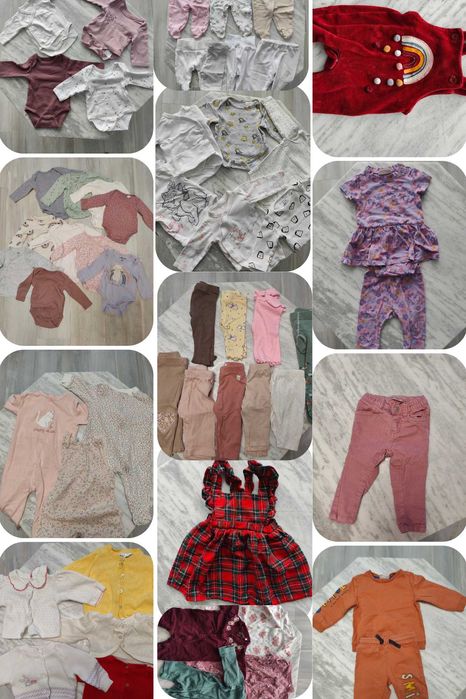 Lot hainuțe bebe fetiță 0 - 8 luni - 80 articole