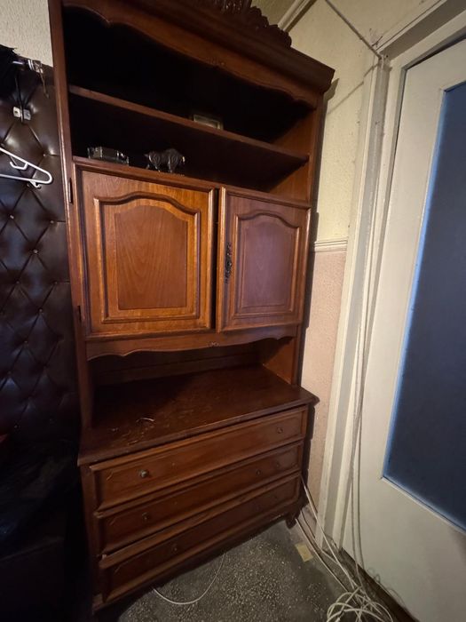 Mobila sufraderie din lemn, set canapea coltar si fotoliu