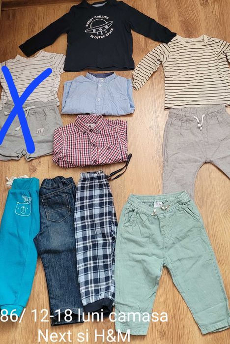 Loturi baieti marimea 86 sau 12-18 luni pantaloni bluze salopete etc