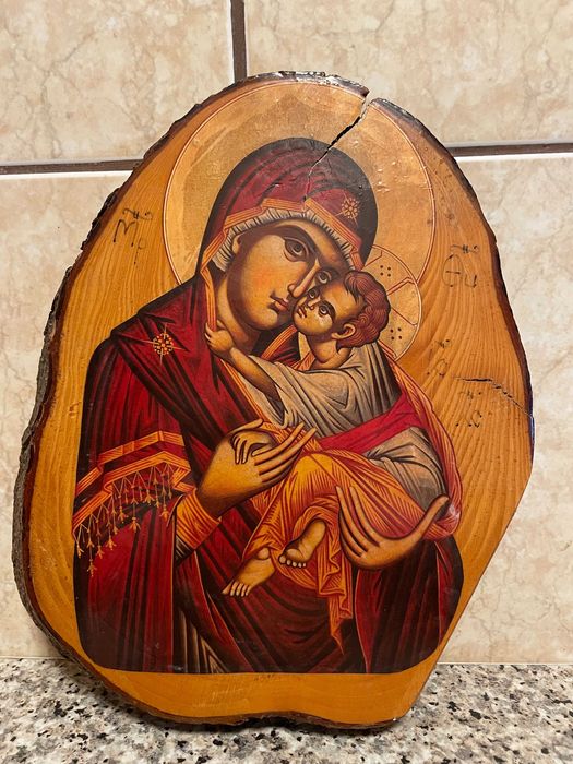 icoana veche pe lemn natur icoana veche dim28x24cm icoana veche lemn