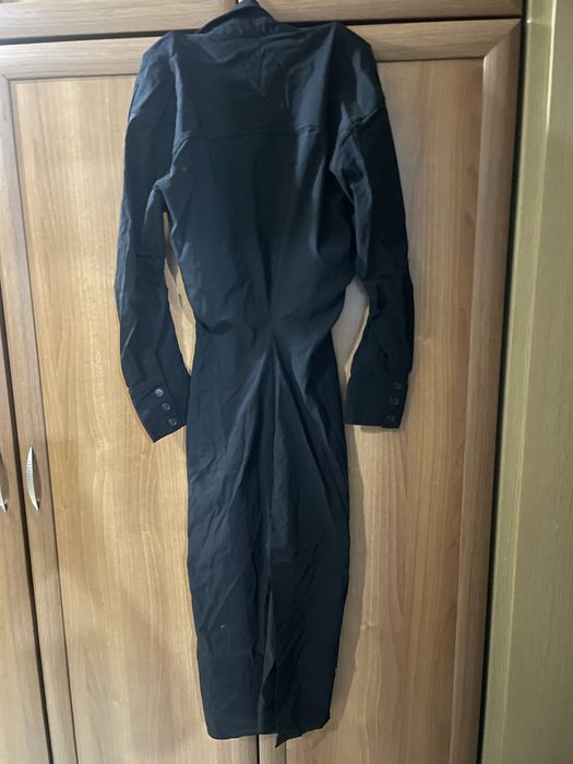 Дълга черна рокля риза Zara