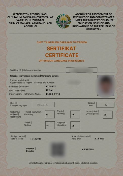 Репетитор по английскому языку/Ingliz tilidan repetitor