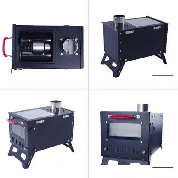 Soba pe lemne pliabila,usor de transportat din otel laminat 6000W,nouă