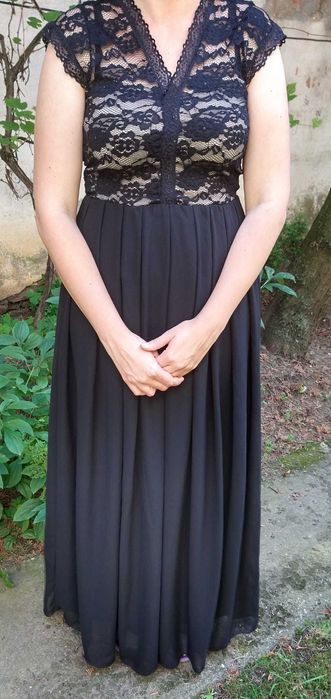 Rochiță lungă elegantă negru / Rochie de seară mar. L