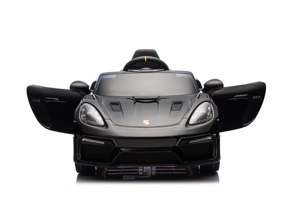 Porsche spyder rs 12v – детска акумулаторна кола, черна, eva гуми
