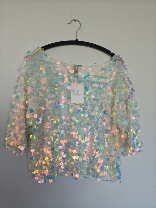 Ефектна Crop блуза с пайети ASOS размер UK 14