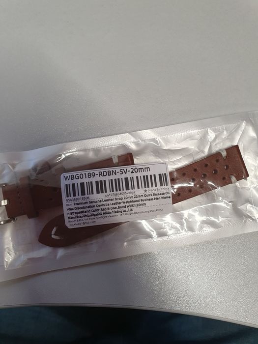 Curea ceas, din piele, cu quick release 20mm