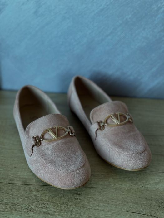 Розови велурени мокасини - 39ти номер