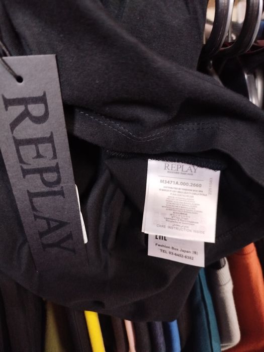 Оригинална тениска Replay L нова мъжка черна памучна