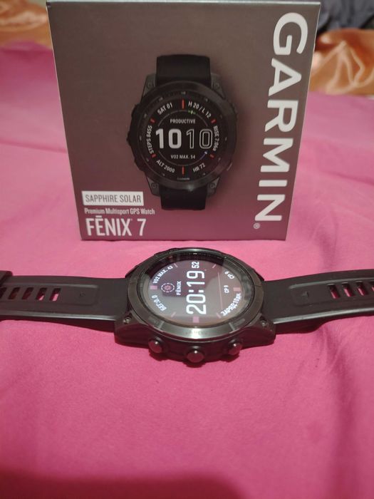 Garmin Fenix 7 Sapphire Solar Titanium (47mm) + коробка