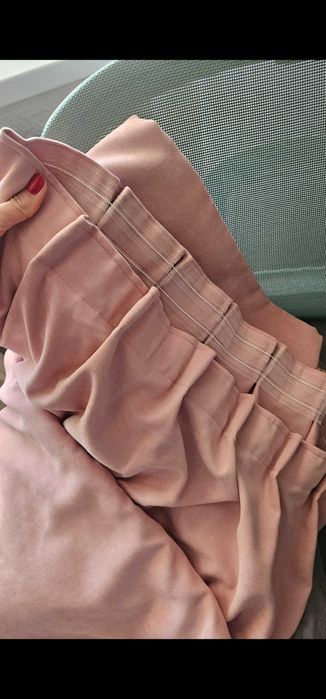 Розови пердета с перделък (като нови)